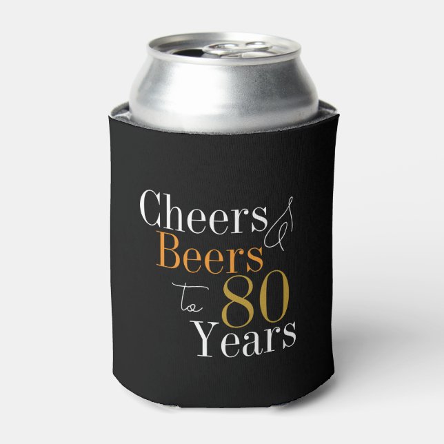 Rafraîchisseur Pour Canette 80e anniversaire Soeurs et bière fête Black Gold (Can devant)