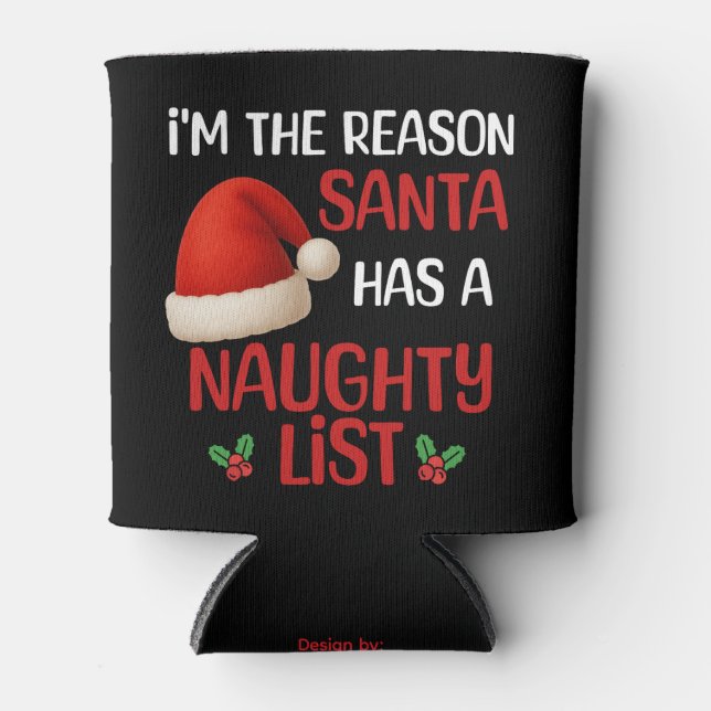 Rafraîchisseur Pour Canette A funny Christmas naughty list design (Devant)