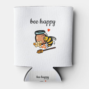 Rafraîchisseur Pour Canette Abeille joyeux joli art des mots jaune et bleu