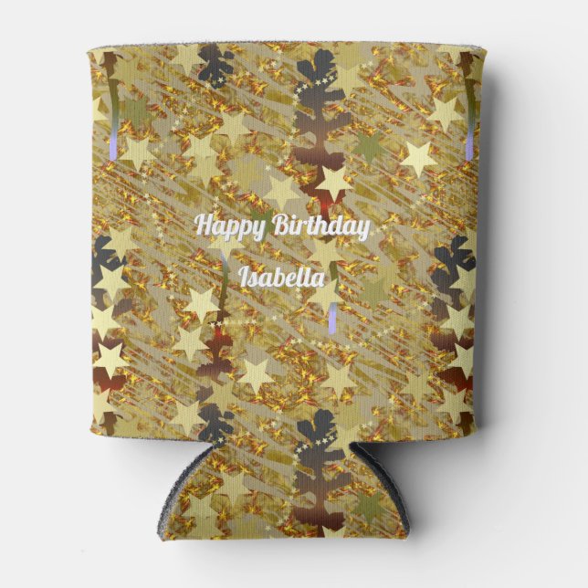 Rafraîchisseur Pour Canette Abstract Stencil Pattern Glitz Any Age Birthday  (Devant)
