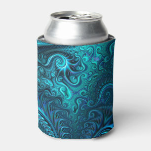 Rafraîchisseur Pour Canette Abstrait bleu coloré et Motif spiral Turquoise