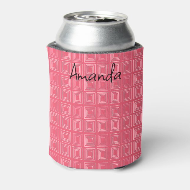 Rafraîchisseur Pour Canette abstrait géométrique tendance années soixante rose (Can Dos)