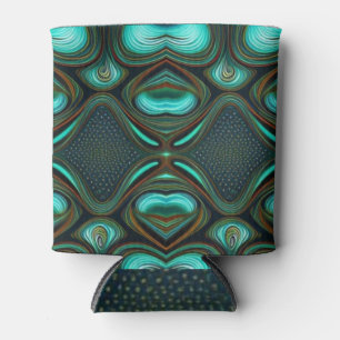 Rafraîchisseur Pour Canette Abstrait Lines Black Gold Turquoise Art
