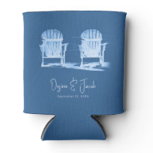 Adirondack Beach Chaises Azure Blue White Mariage