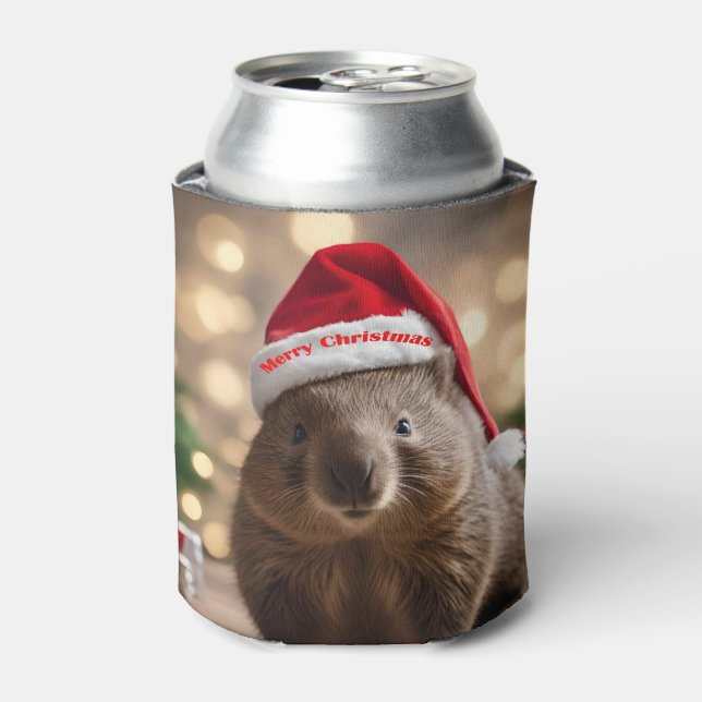 Rafraîchisseur Pour Canette adorable Noël Wombat, (Can devant)