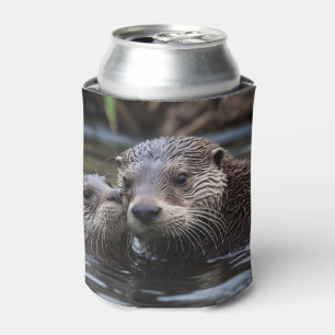 Rafraîchisseur Pour Canette **"Adrift in Love : Mummy and Baby Otter"**