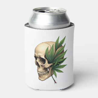 Rafraîchisseur Pour Canette Aesthetic Goth Grunge Skull Tropical Monstera Leaf
