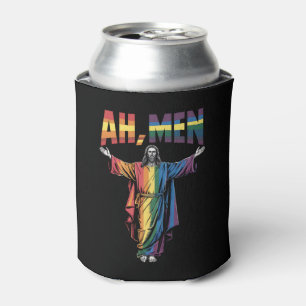 Rafraîchisseur Pour Canette Ah Men Funny LGBT Gay pride Jesus Christian