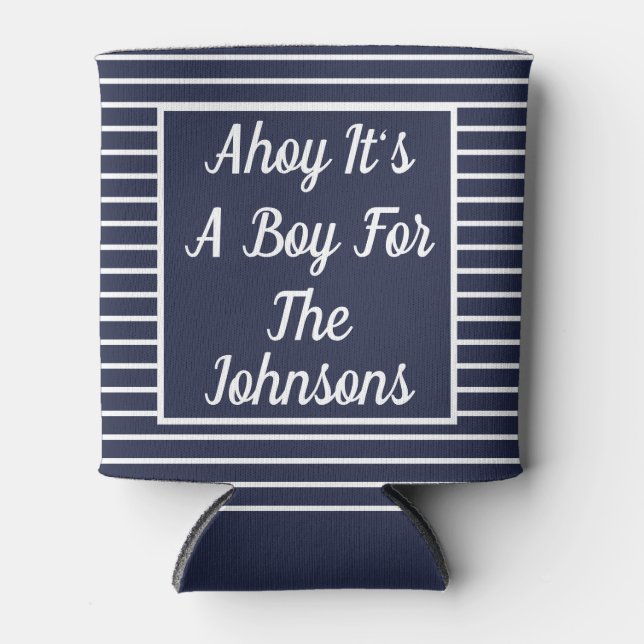 Rafraîchisseur Pour Canette Ahoy C'est un garçon Baby shower Can Cooler (Devant)