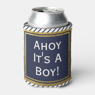 Rafraîchisseur Pour Canette Ahoy C'Est Un Garçon Baby shower Nautique
