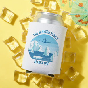 Rafraîchisseur Pour Canette Alaska Famille Vacances Custom Blue Glacier