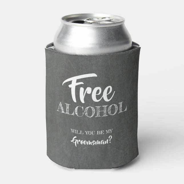 Rafraîchisseur Pour Canette Alcool gratuit - Amusant Groomsman Proposition (Can devant)