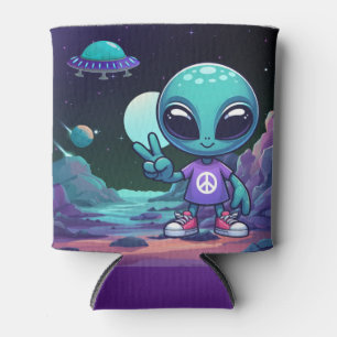 Rafraîchisseur Pour Canette Alien de Paix Mignon & Bateau Spatial