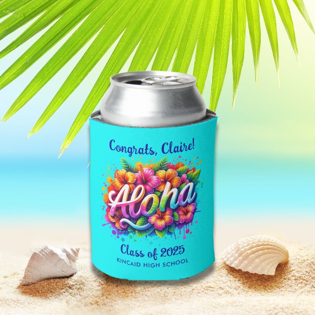 Rafraîchisseur Pour Canette Aloha Tropical Graduation (Créateur téléchargé)