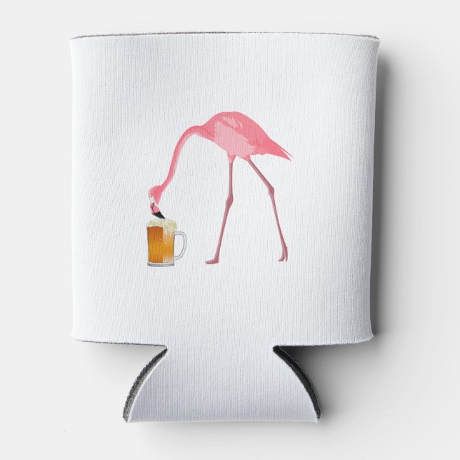 Rafraîchisseur Pour Canette Amateur de bière Flamant rose rose (Devant)