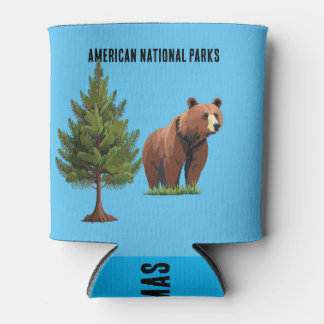 Rafraîchisseur Pour Canette American National Park Brown Bear Pine Tree