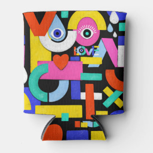 Rafraîchisseur Pour Canette Amour Abstrait, yeux : motif coloré