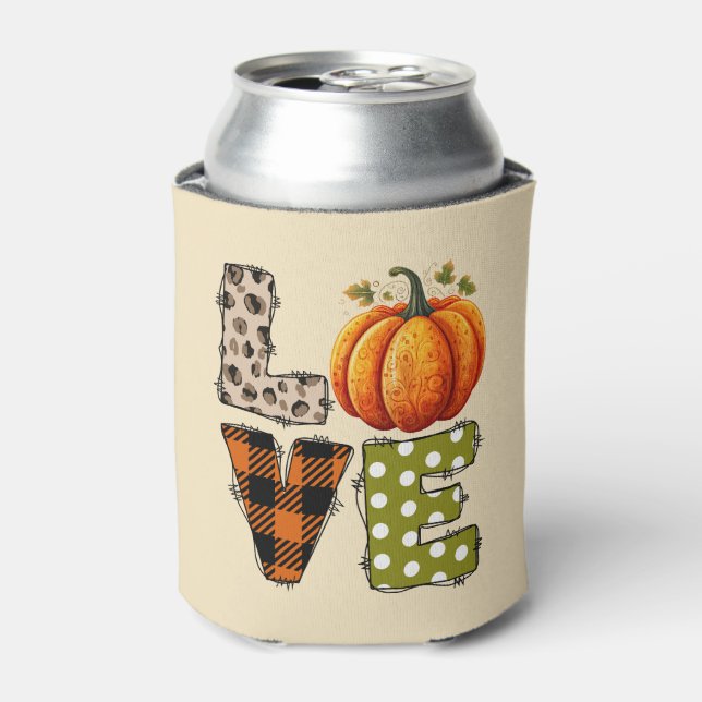 Rafraîchisseur Pour Canette AMOUR - saison Citrouille et automne (Can devant)