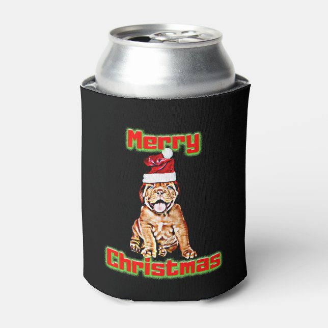 Rafraîchisseur Pour Canette Amoureux de les chiens Noël design cadeau (Can devant)