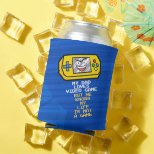 Rafraîchisseur Pour Canette Amusant Jaune Portable Game Fête des pères Salutat