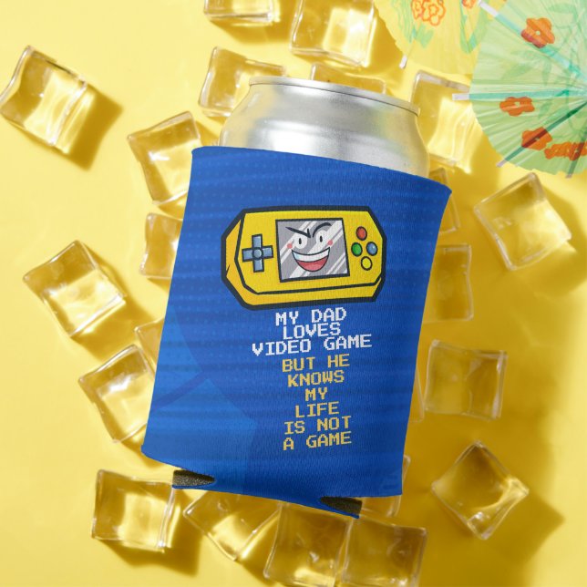 Rafraîchisseur Pour Canette Amusant Jaune Portable Game Fête des pères Salutat (Été in situ)