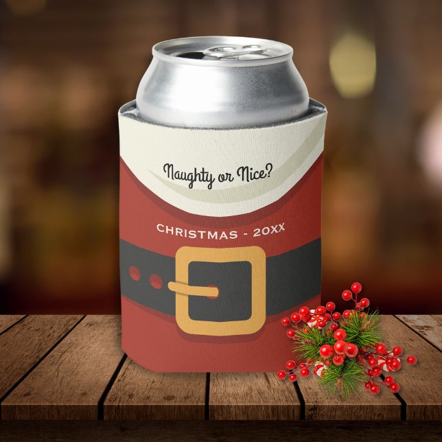 Rafraîchisseur Pour Canette Amusant Joyeux Noël Père Noël Naughty ou Nice (Créateur téléchargé)