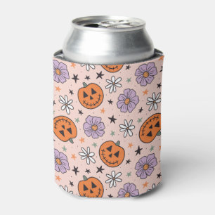 Rafraîchisseur Pour Canette Amusants Citrouilles d'Halloween et Fleurs Motif