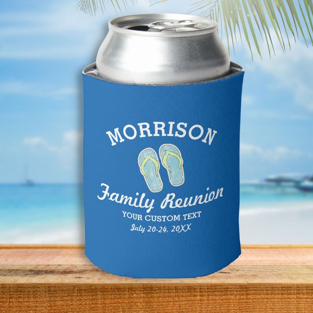 Rafraîchisseur Pour Canette Amusants Famille Réunion Summer Beach Thème Flip F (Créateur téléchargé)