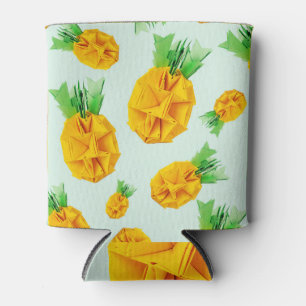 Rafraîchisseur Pour Canette Ananas Origami : Conception Tropicale Jaune