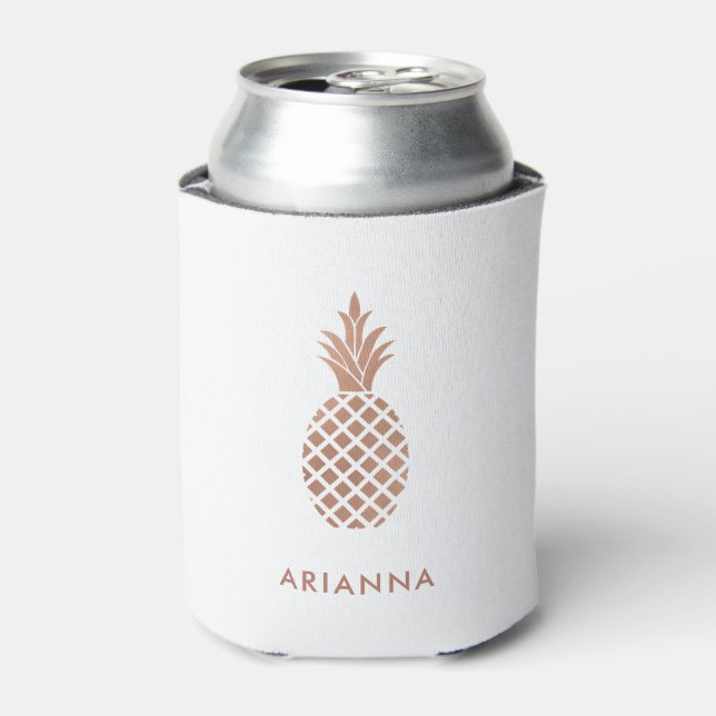 Rafraîchisseur Pour Canette Ananas Rose en or Faux (Can devant)