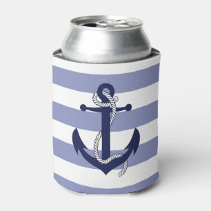 Rafraîchisseur Pour Canette Ancrage bleu marine marine avec corde/bande bleue