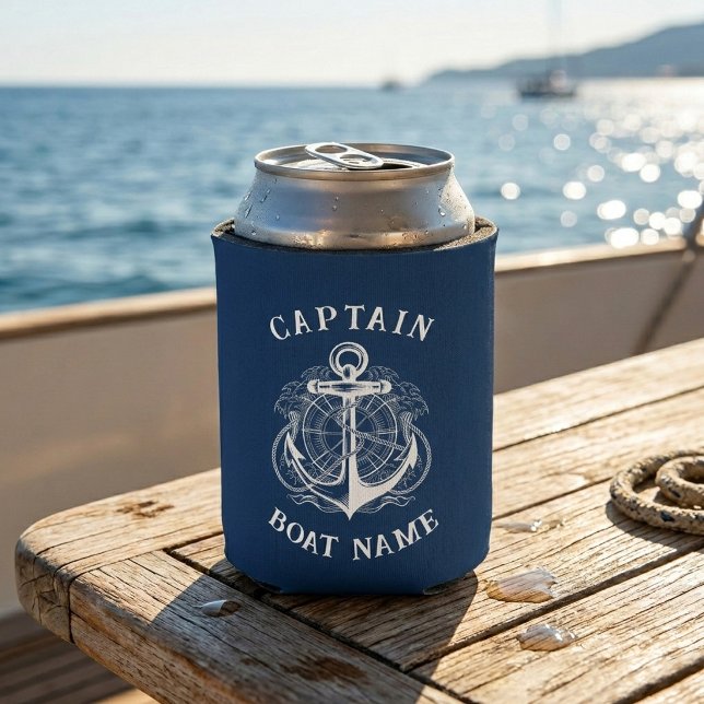 Rafraîchisseur Pour Canette Ancre de nom de bateau de capitaine nautique perso (Créateur téléchargé)