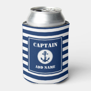 Rafraîchisseur Pour Canette Ancre et corde Nom du capitaine Nom du bateau Band