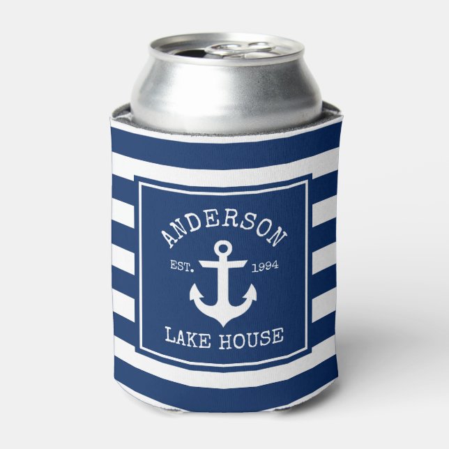 Rafraîchisseur Pour Canette Ancre nautique Maison Blue Lake de la Marine (Can devant)