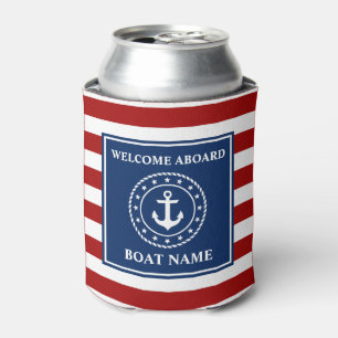 Rafraîchisseur Pour Canette Ancre nautique Stried Boat Name Rope Stars