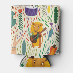 Rafraîchisseur Pour Canette Animaux de caricature, papier peint d'instruments 