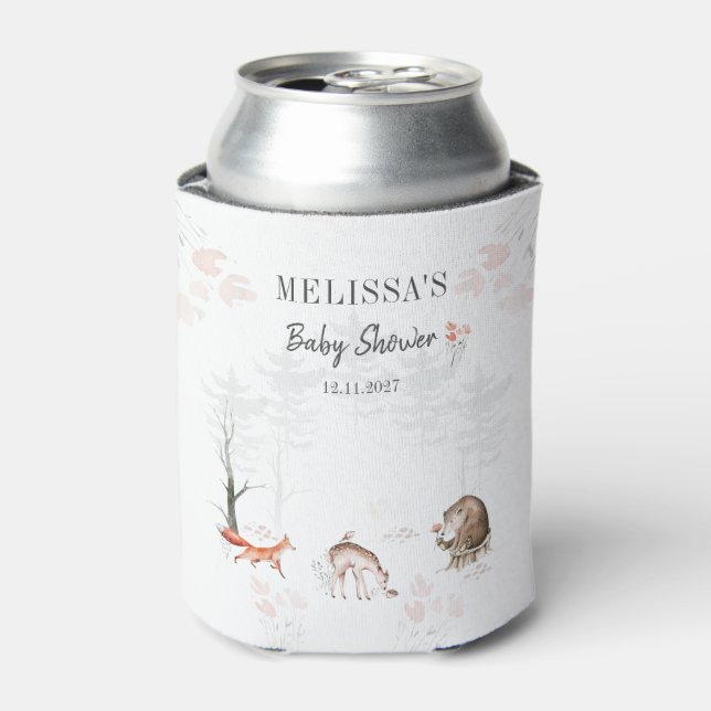 Rafraîchisseur Pour Canette Animaux mignons de la forêt Baby Shower (Can devant)