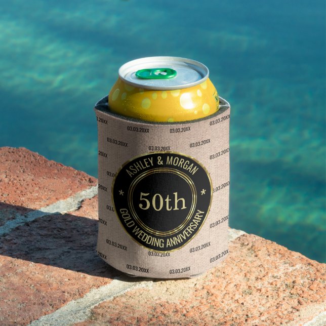 Rafraîchisseur Pour Canette Annivarsary en lin beige (Piscine in situ)