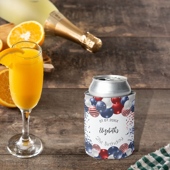 Rafraîchisseur Pour Canette Anniversaire patriotique USA rouge blanc bleu (Créateur téléchargé)
