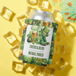 Rafraîchisseur Pour Canette Anniversaire sur mesure St Patrick's Day Cheers Bi