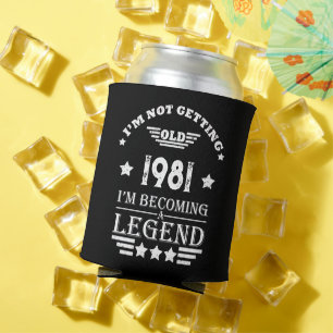 Rafraîchisseur Pour Canette Anniversaire vintage personnalisé noir blanc