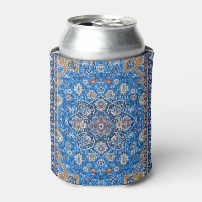 Rafraîchisseur Pour Canette Antique Oriental Bleu Turc Tapis Perse (Can devant)