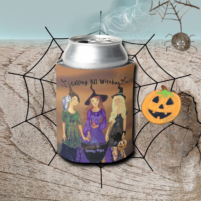 Rafraîchisseur Pour Canette Appel à toutes les sorcières du parti Halloween (Calling All Witches Halloween Party Can Cooler)