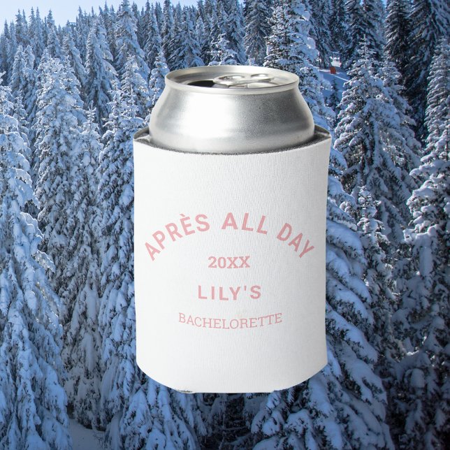Rafraîchisseur Pour Canette Après All Day Pink Bachelorette Crest de ski (Créateur téléchargé)