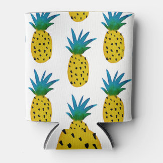 Rafraîchisseur Pour Canette Aquarelle Ananas Jaune Motif