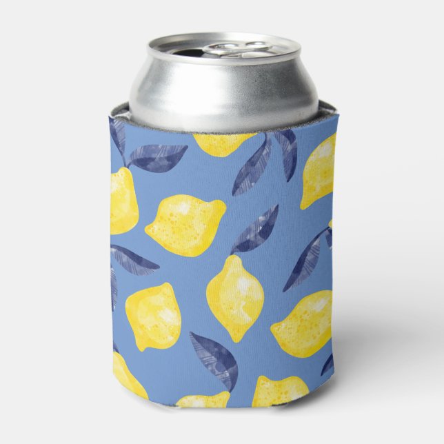 Rafraîchisseur Pour Canette Aquarelle Citron Motif (Can devant)
