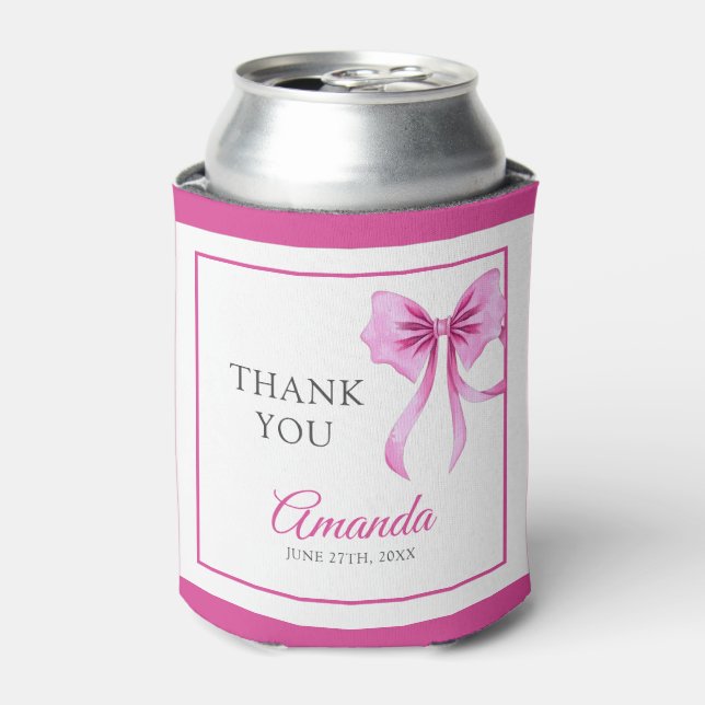Rafraîchisseur Pour Canette Aquarelle Coquette Rose Bow Sweet 16 Anniversaire (Can devant)