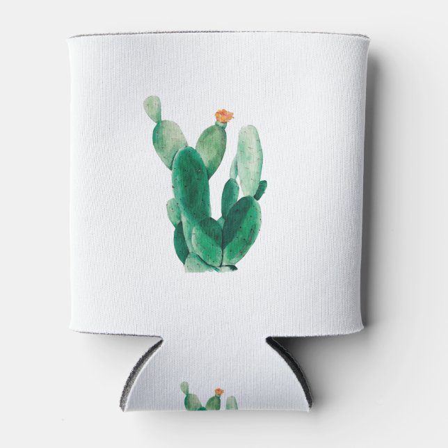 Rafraîchisseur Pour Canette Aquarelle de Cactus (Devant)