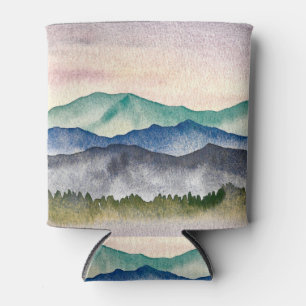Rafraîchisseur Pour Canette Aquarelle de montagne brillante Paysage de montagn