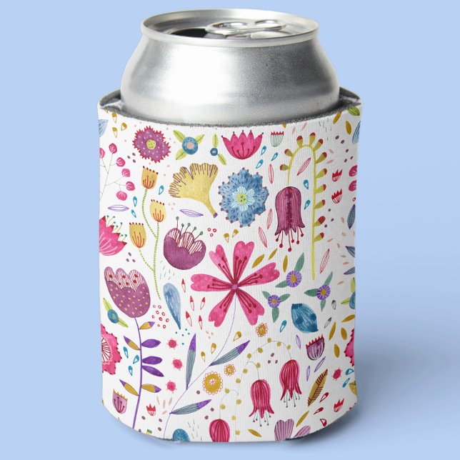 Rafraîchisseur Pour Canette Aquarelle Florale (Créateur téléchargé)